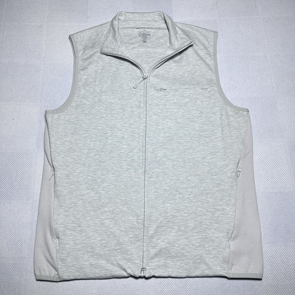 Mizzen Main Proflex Golf Vest Mens Size Large Gray Heather Pockets Performance